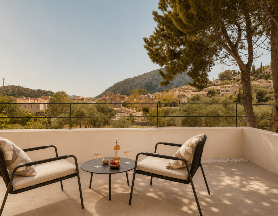 Mallorca villa terrace with views by Pollensina